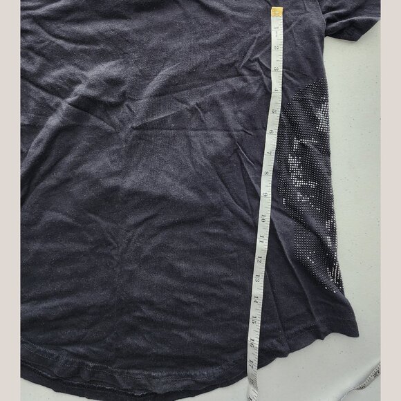 GUESS Black Skull Shirt with Rhinestone Studded Details Top Blouse - Picture 8 of 8